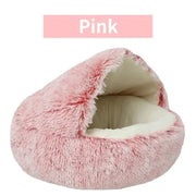 Warm Plush Hooded Pet Bed for Cat or Small Dog